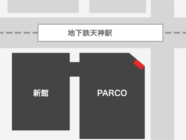 福岡PARCO 本館柱シート北東口（側面）