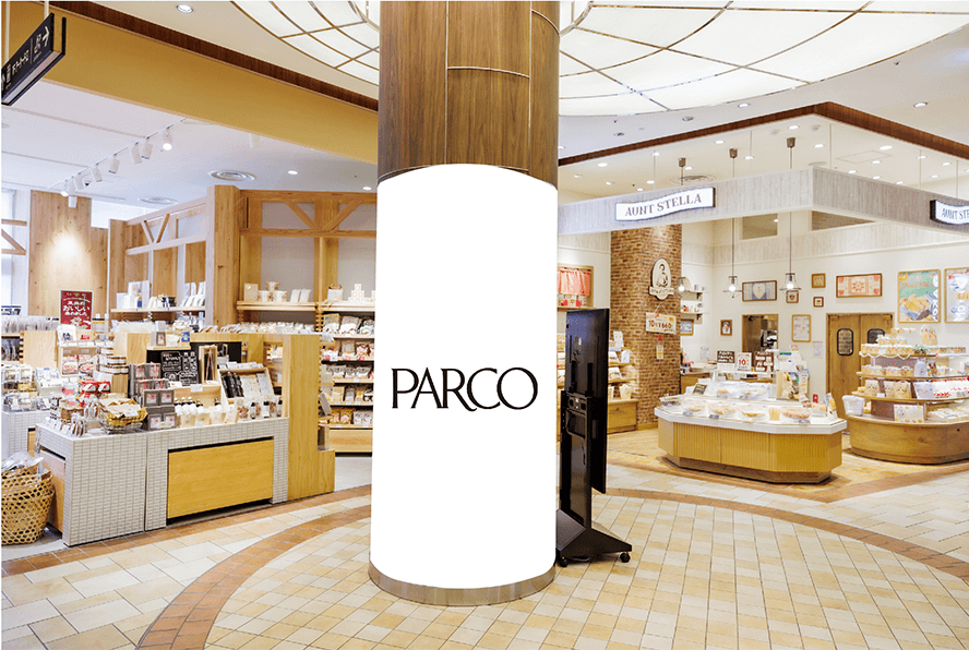 仙台PARCO PARCO1/1F上りエスカレーター前柱巻・自立サイネージ